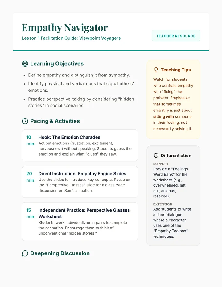 Empathy Navigator Teacher Guide