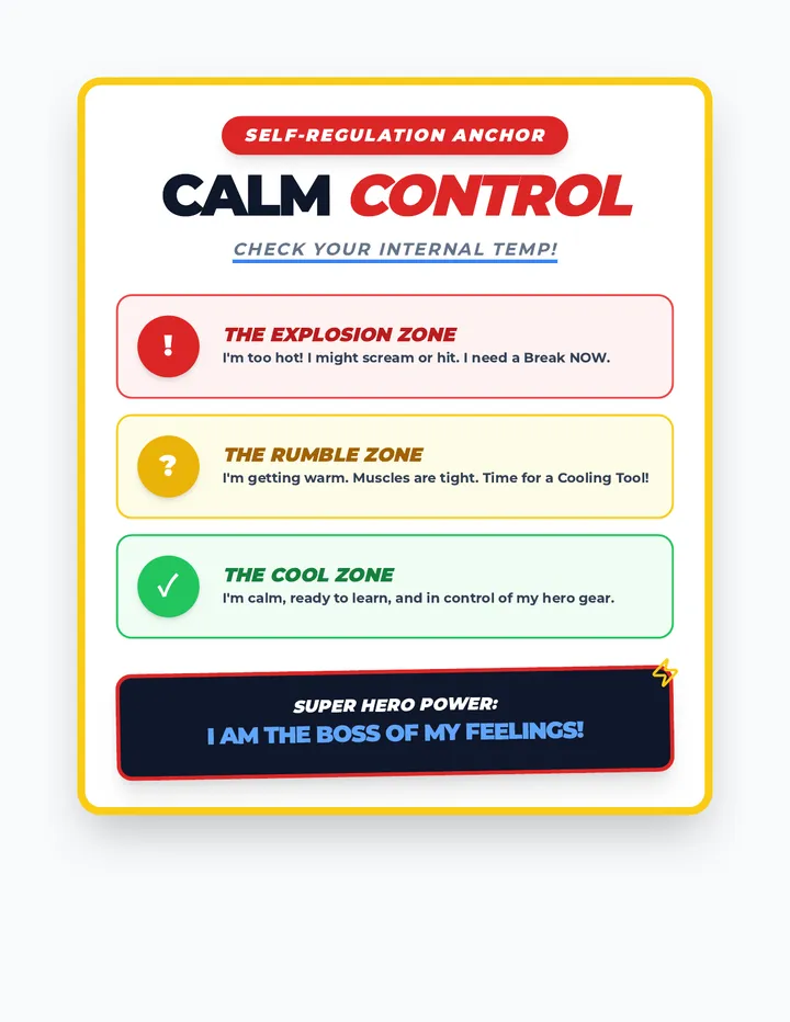 Calm Control Anchor Chart