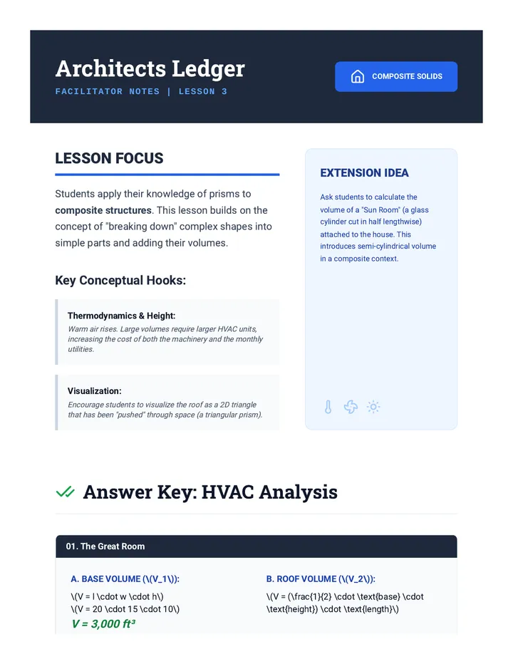 Architects Ledger Teacher Guide