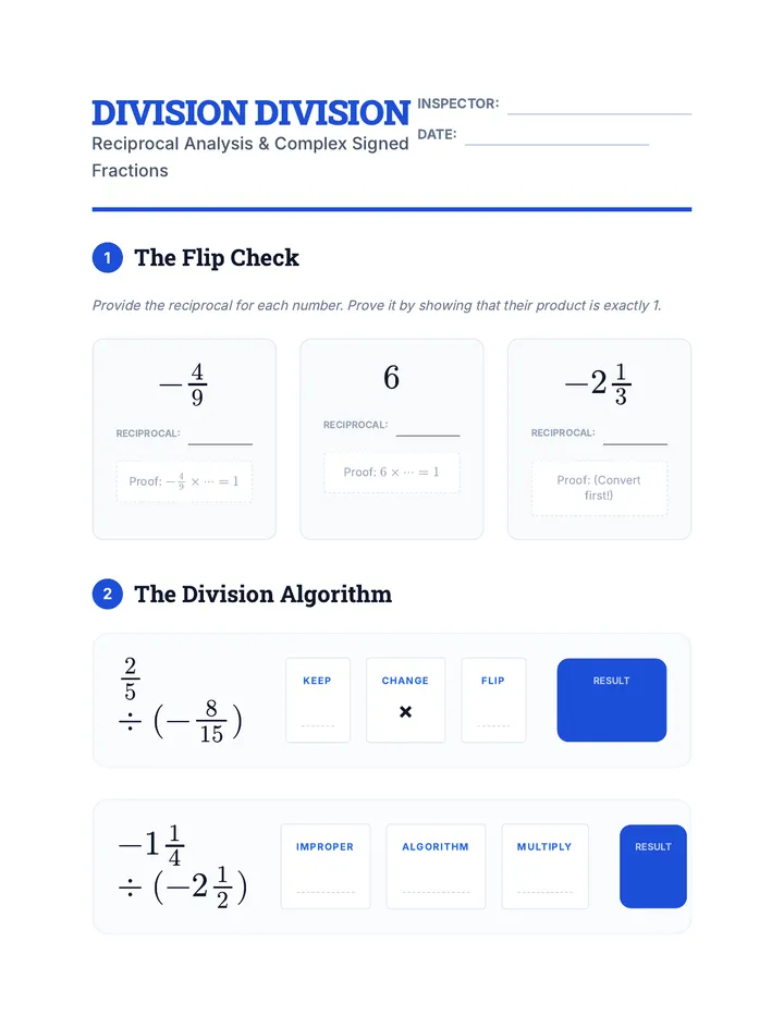 Division Division Worksheet