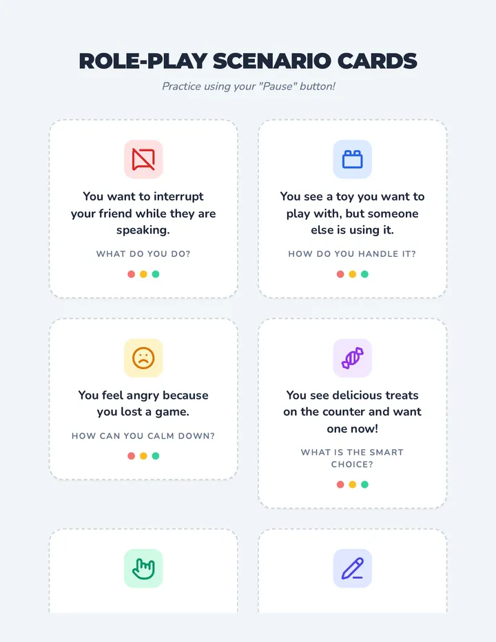 Self Control Scenario Cards