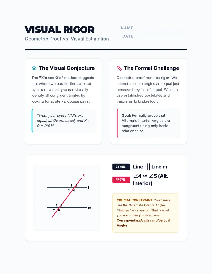 Proof Template Worksheet