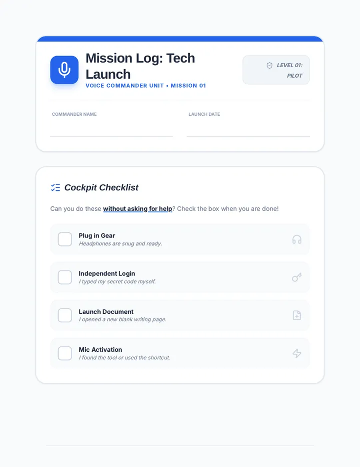 Tech Launch Log Sheet