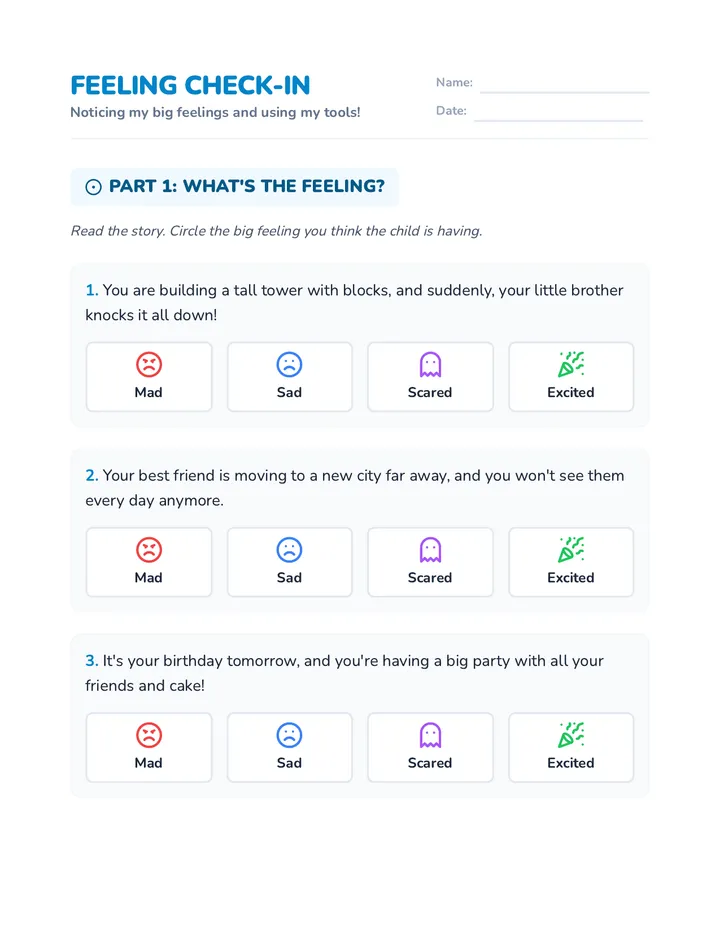 Feeling Check-In Worksheet