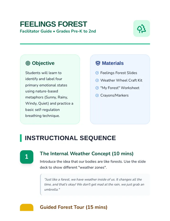 Feelings Forest Teacher Guide