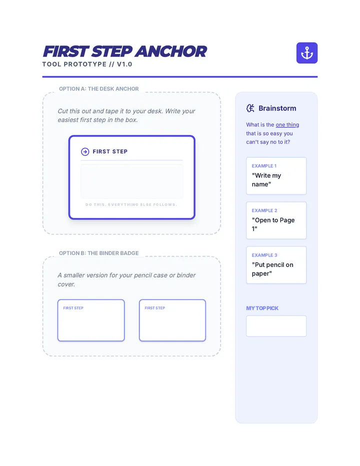 First Step Card Template