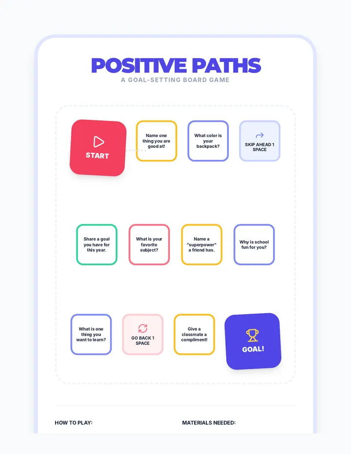 Positive Paths Board Game