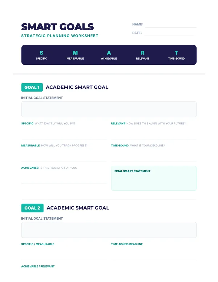 SMART Goals Worksheet