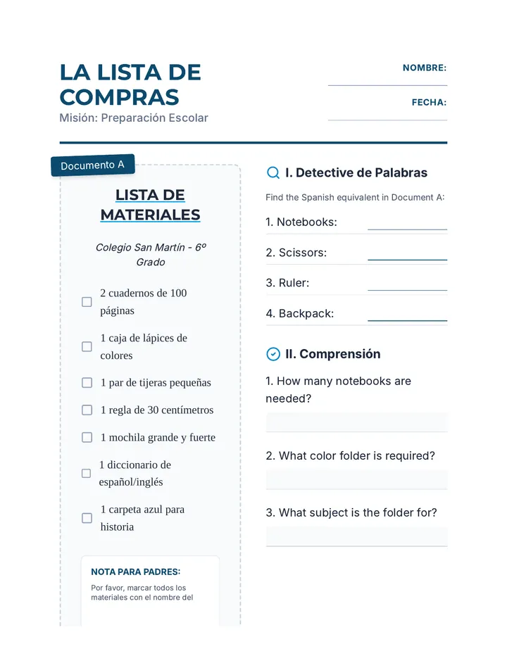 Supply Scouting Worksheet
