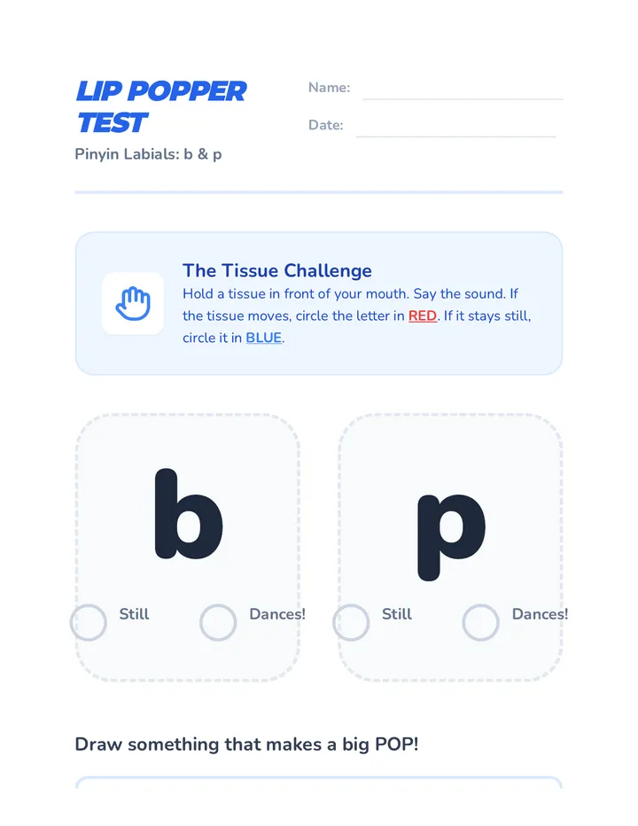 Tissue Test Worksheet