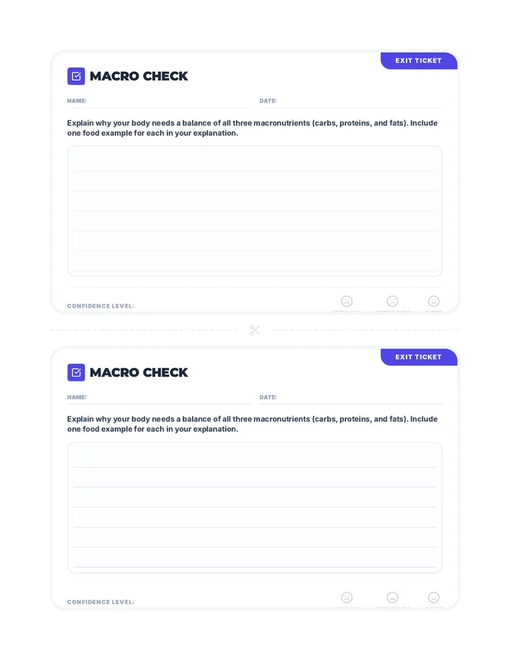 Macro Check Exit Ticket