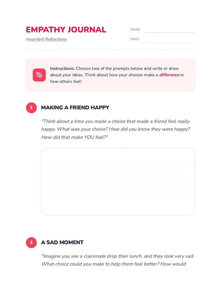 Empathy Journal Prompts