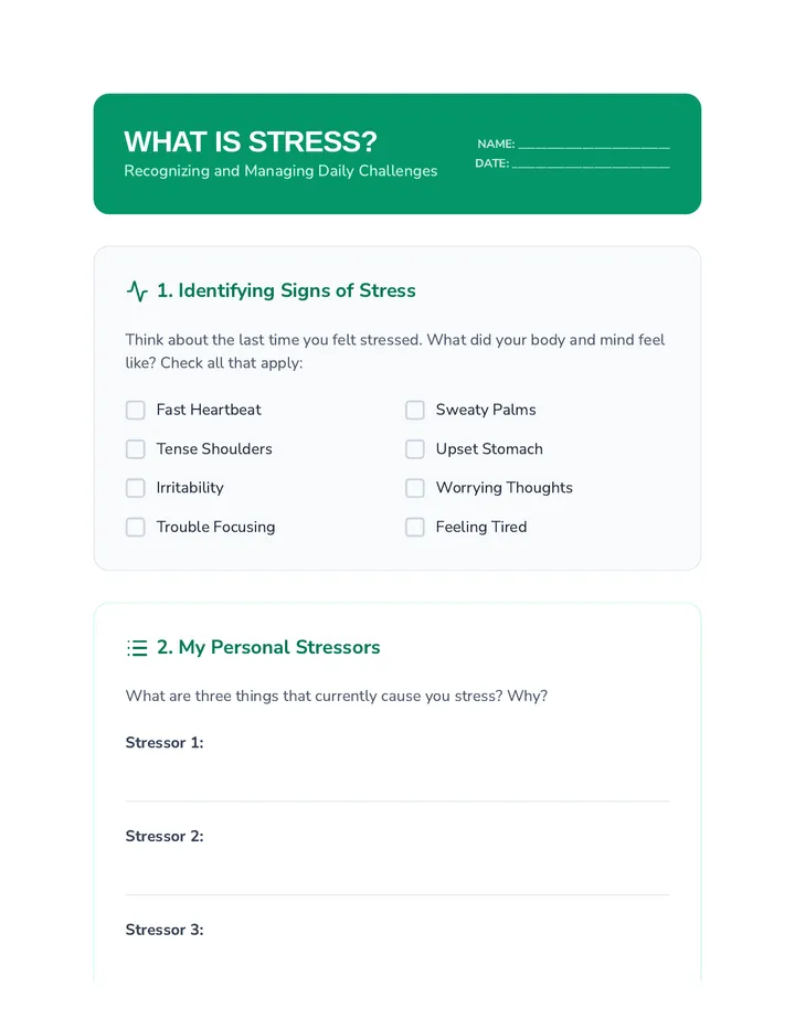 What is Stress Worksheet