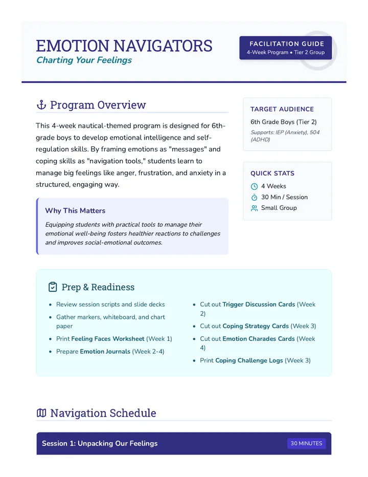 Emotion Navigators Facilitation Guide