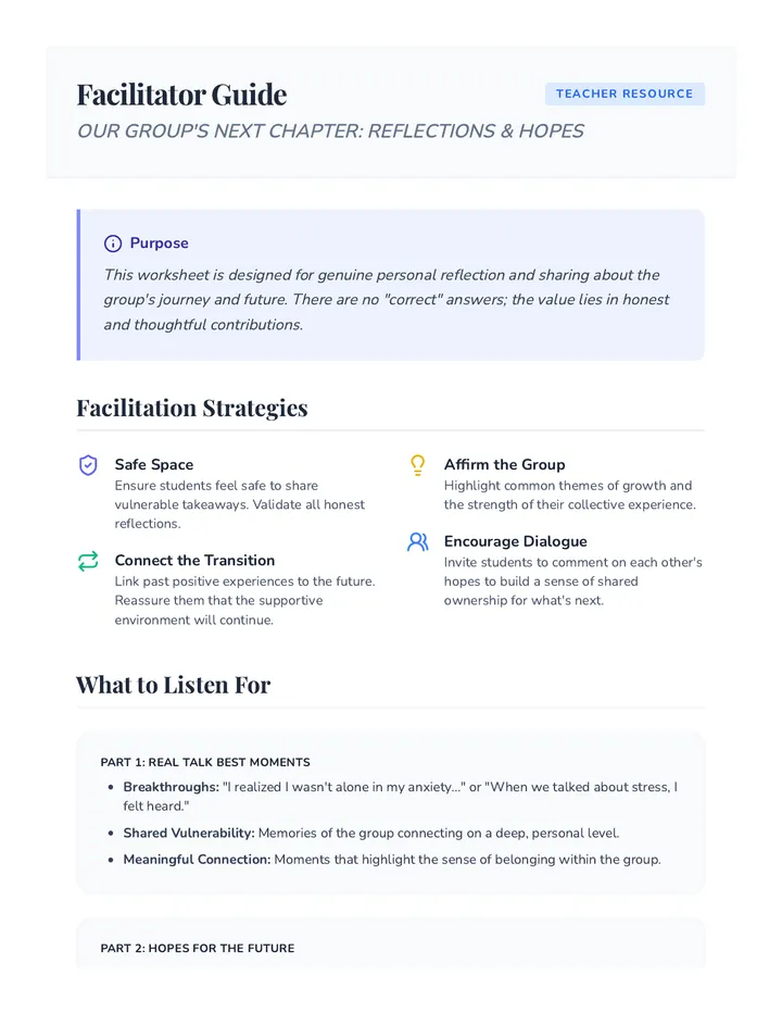 Reflection Facilitator Guide