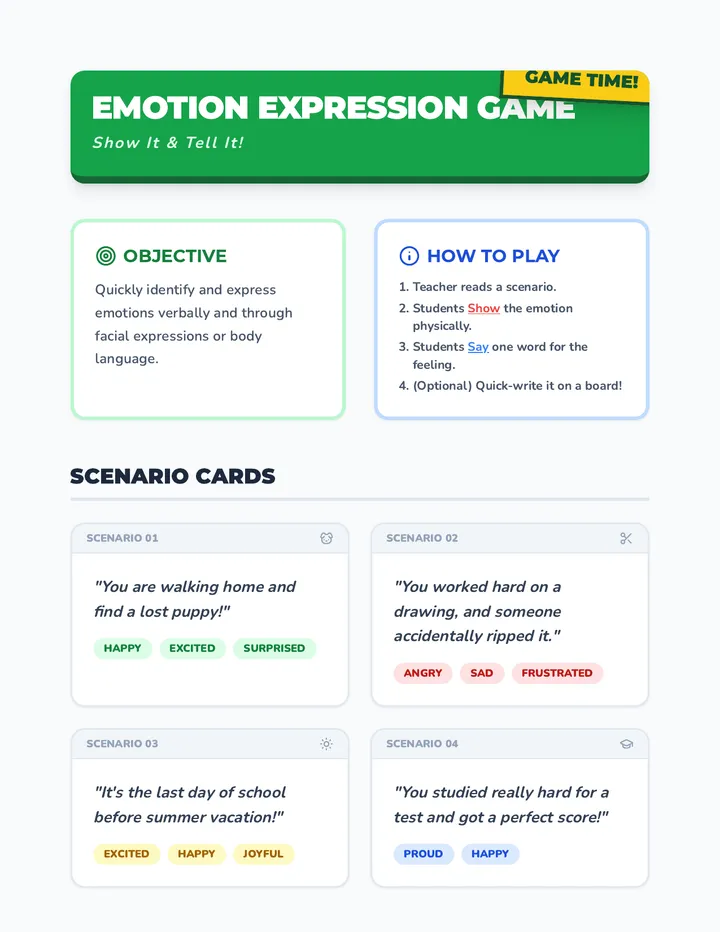 Emotion Expression Game Material
