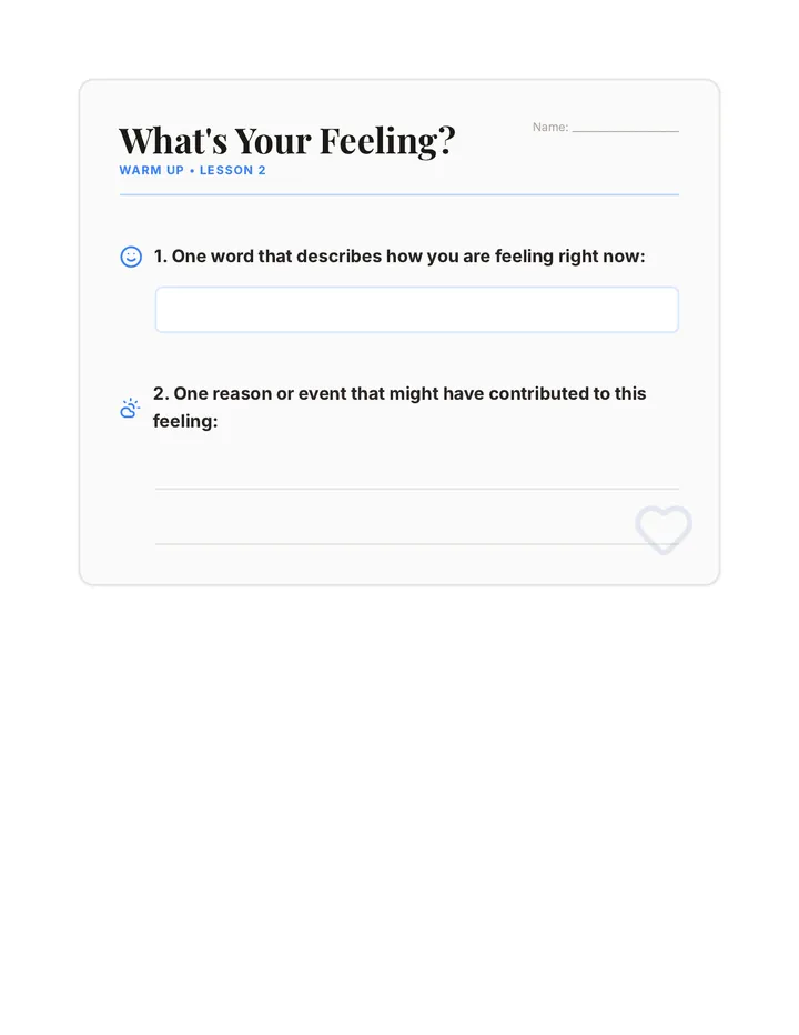 What's Your Feeling Warm Up