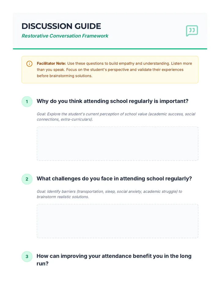 Attendance Adventure Discussion Guide