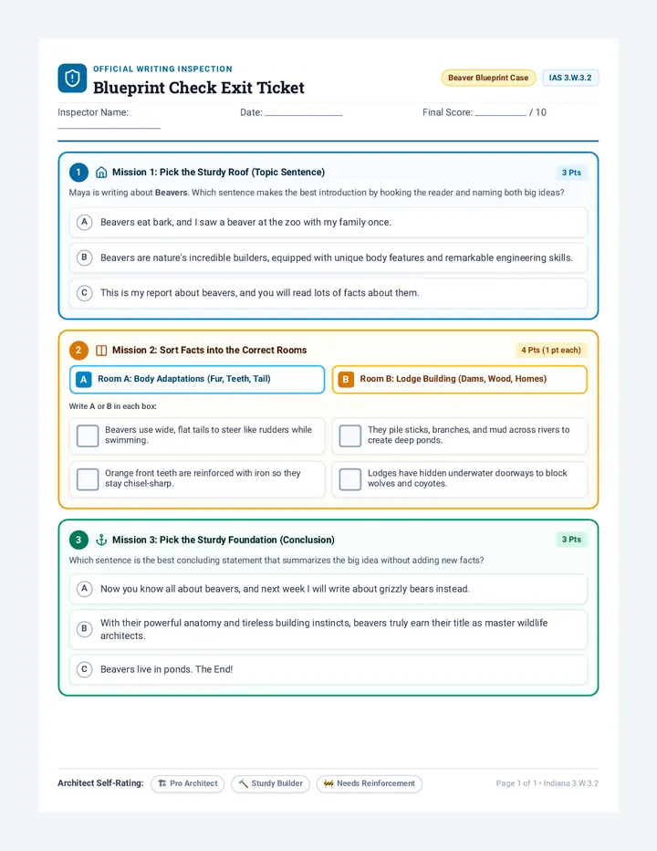 Blueprint Check Exit Ticket