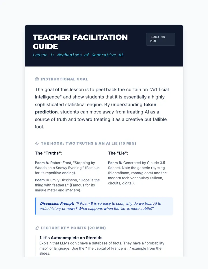 Under the Hood Teacher Guide