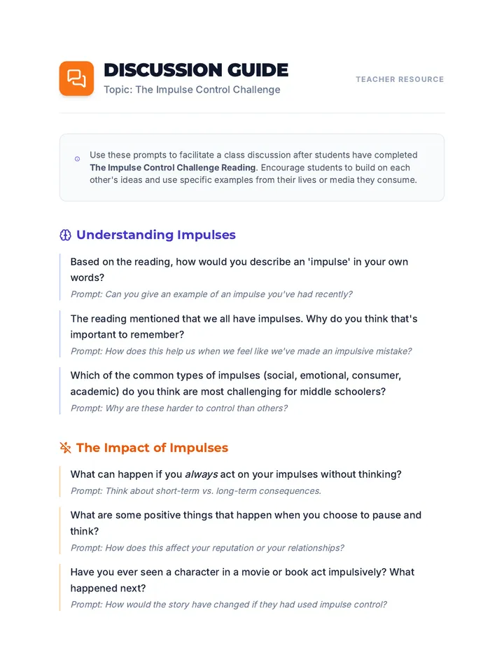 Impulse Discussion Guide