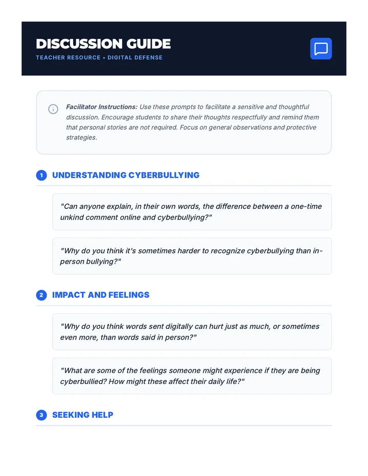Cyberbullying Discussion Guide