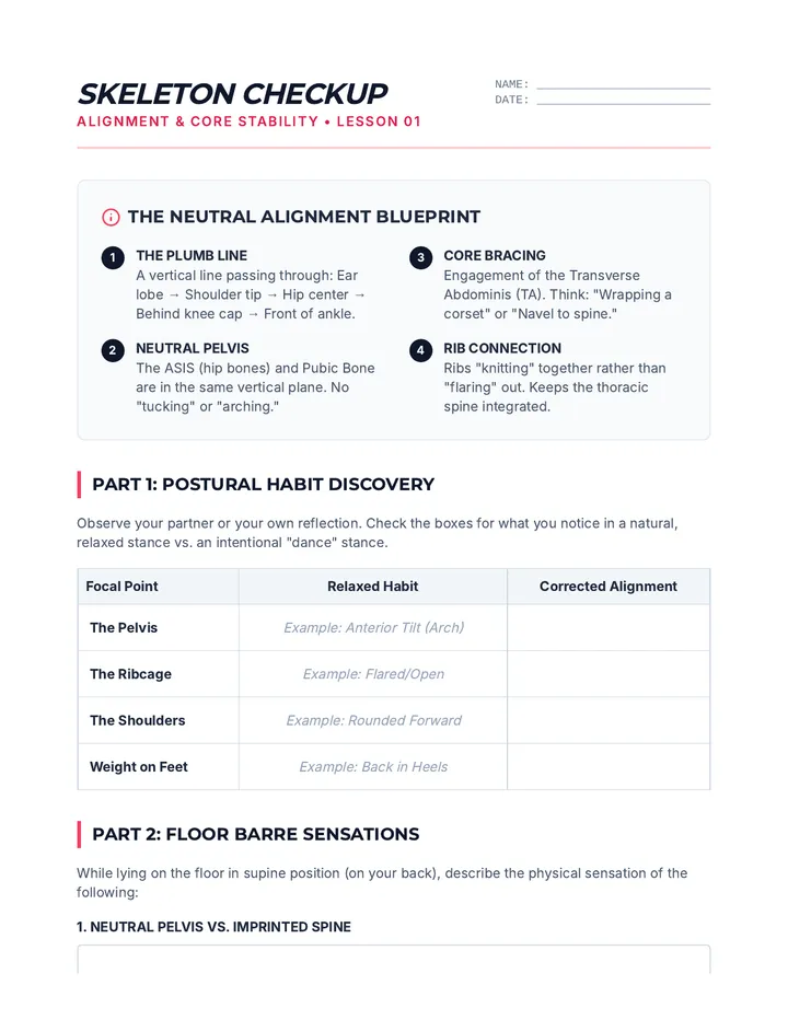 Skeleton Checkup Worksheet
