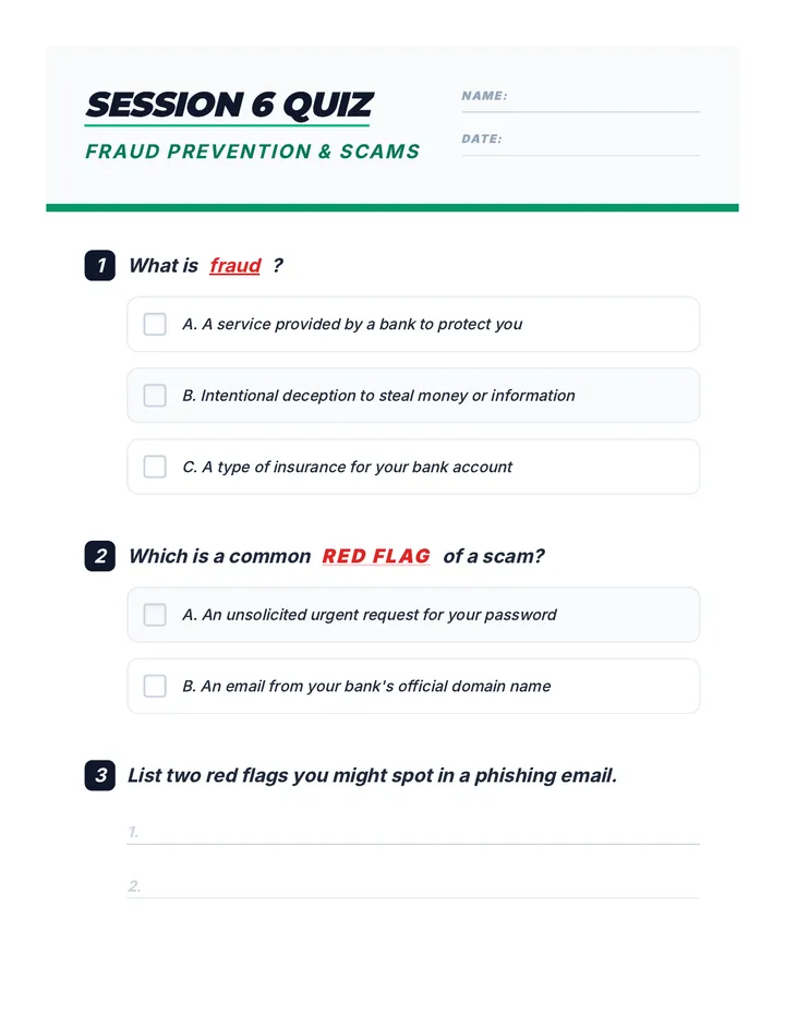 Session 6 Quiz Fraud Prevention