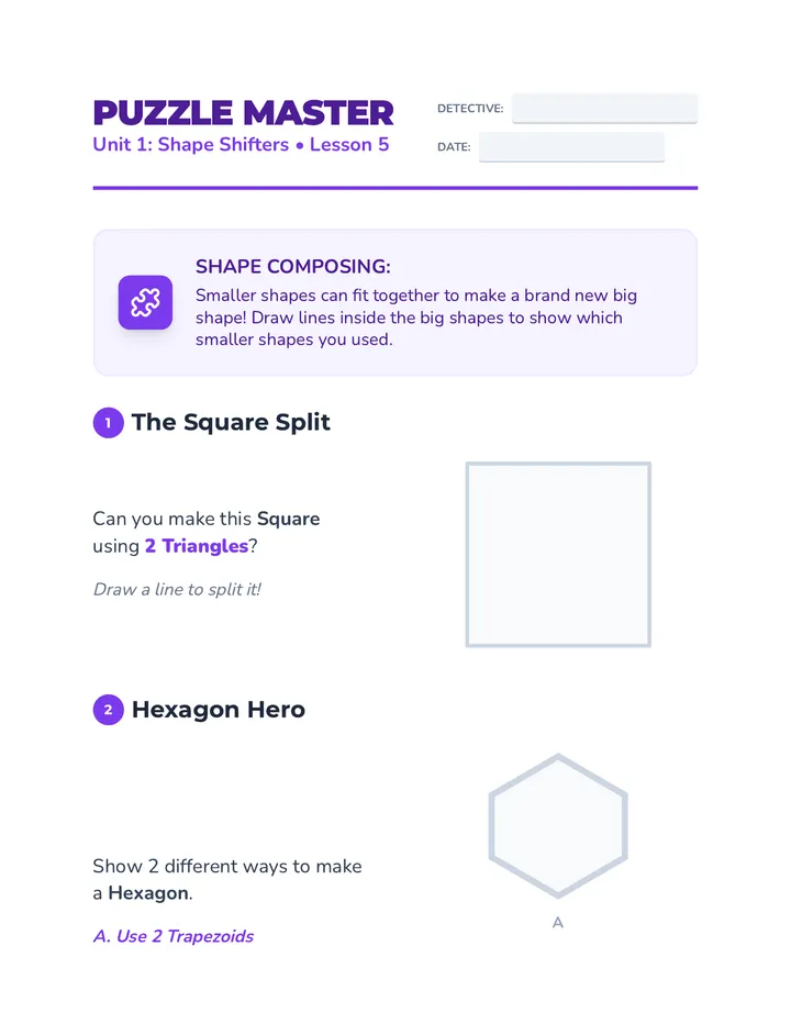 Puzzle Master Worksheet