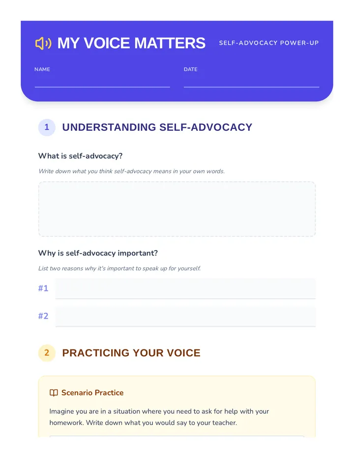 Voice Power Worksheet