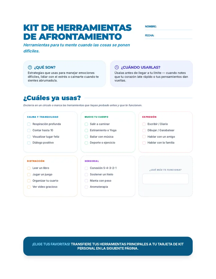 Kit Herramientas Afrontamiento Final Estricto