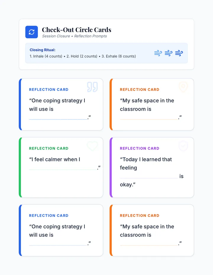 Check-Out Circle Reflection Cards