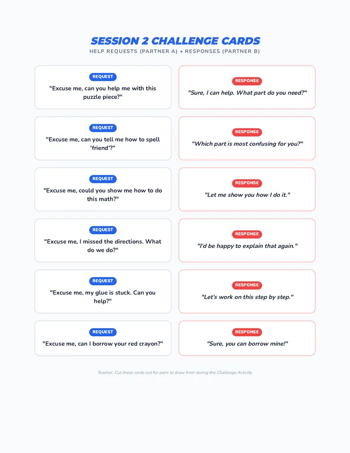 Session 2 Challenge Cards
