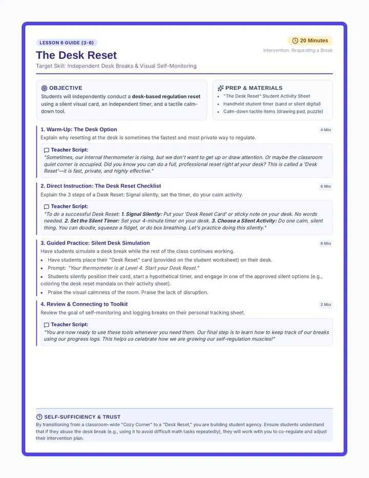 The Desk Reset Teacher Guide