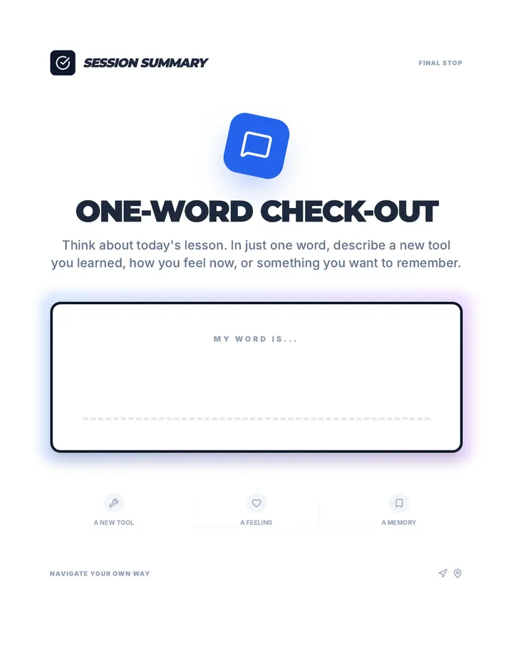 One-Word Check-Out Cool-Down