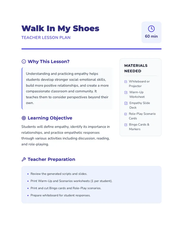 Empathy Lesson Plan