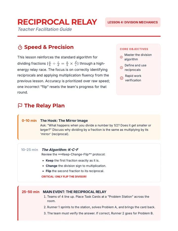 Reciprocal Relay Teacher Guide