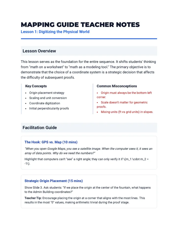 Mapping Guide Teacher Notes