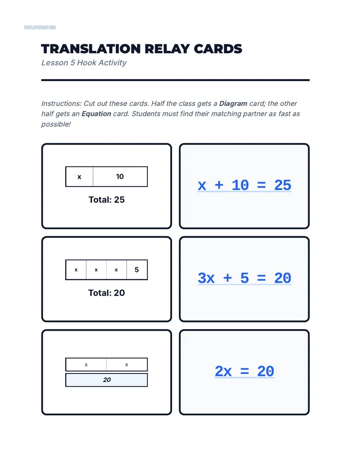 Relay Game Cards
