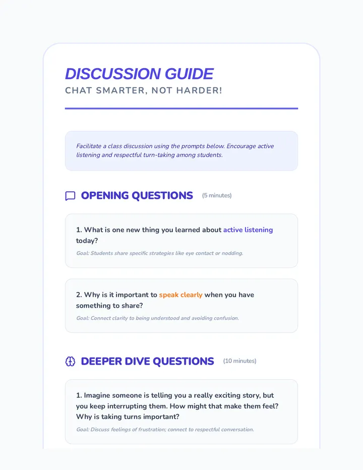 Communication Discussion Guide