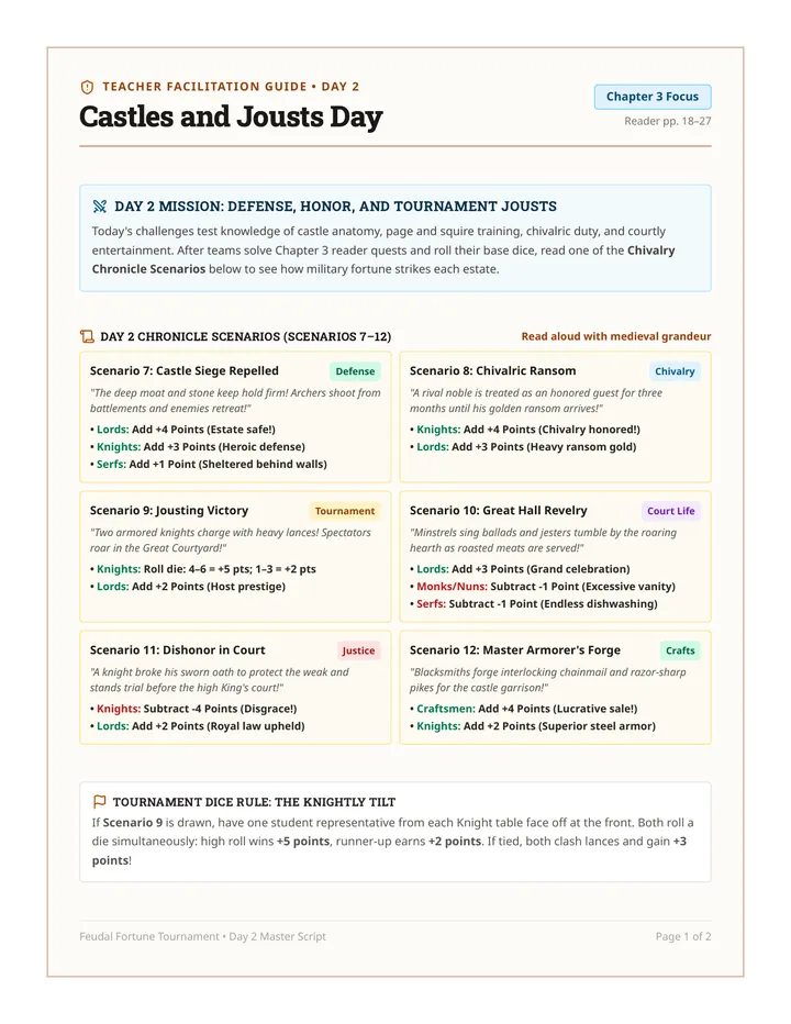 Castles and Jousts Guide