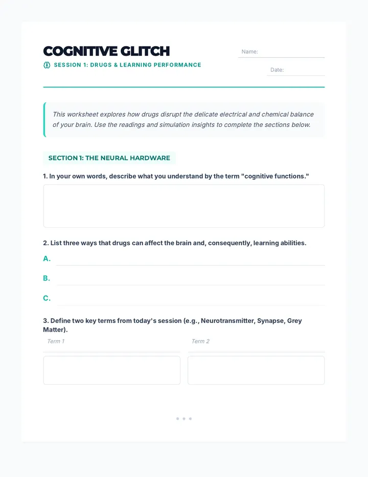 Cognitive Glitch Worksheet