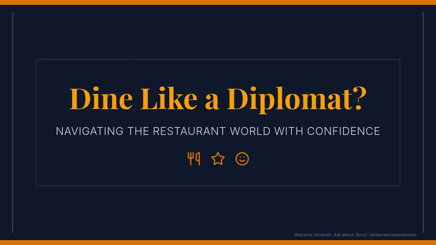Restaurant Etiquette Slides