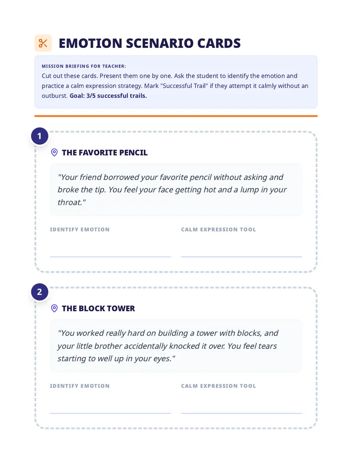 Emotion Scenario Cards Activity
