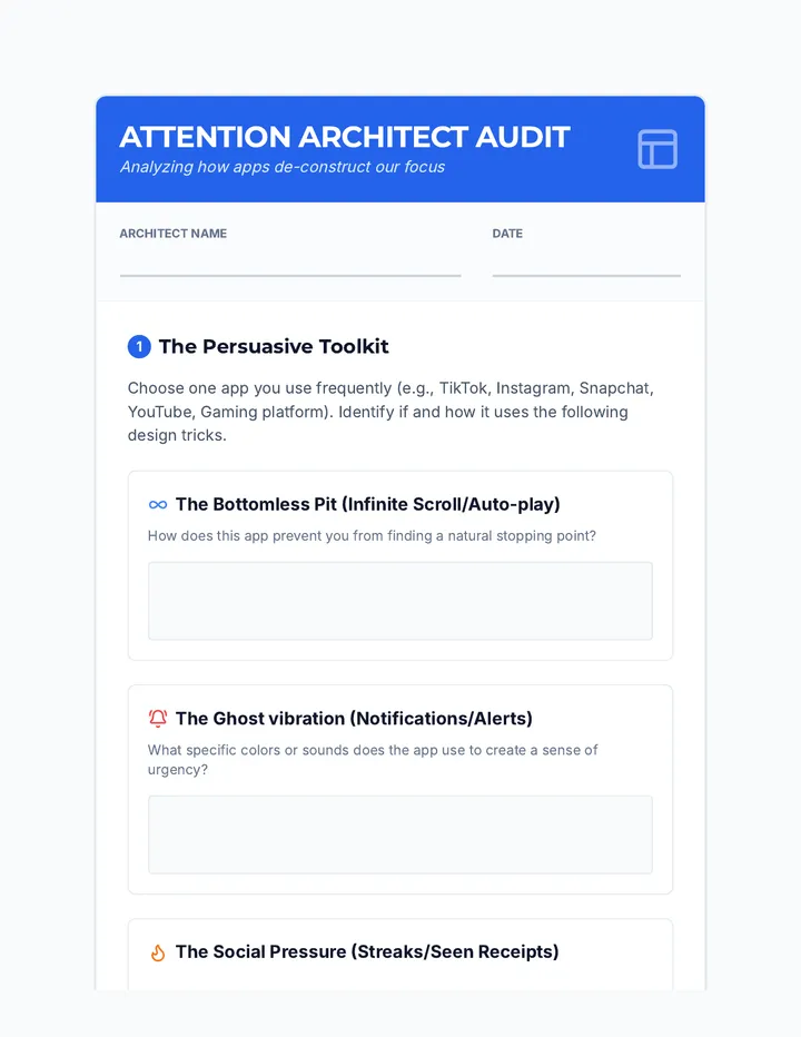 Attention Architect Audit Worksheet