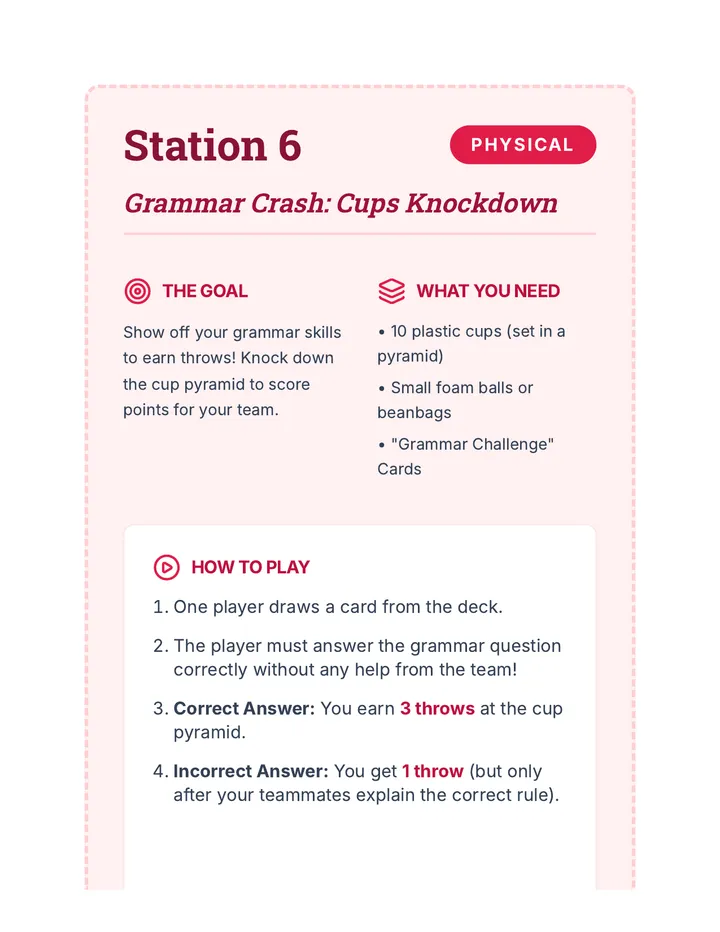 Cups Knockdown Task Card