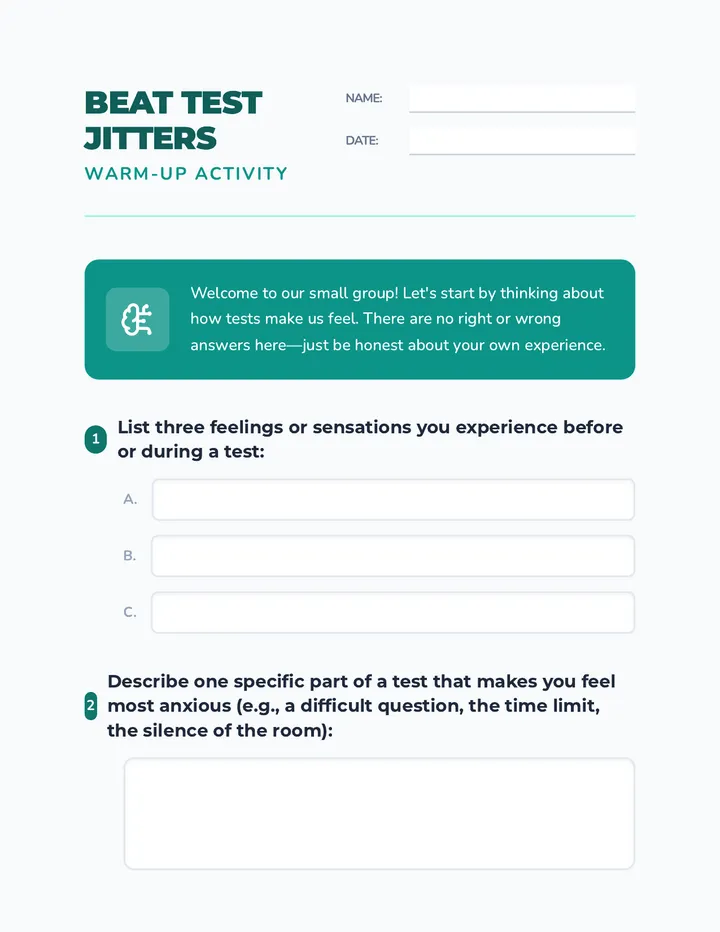 Jitters Warm Up Handout