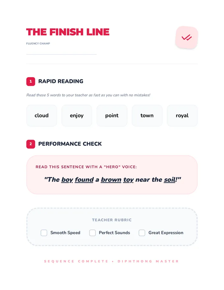 Fluency Finish Line Assessment