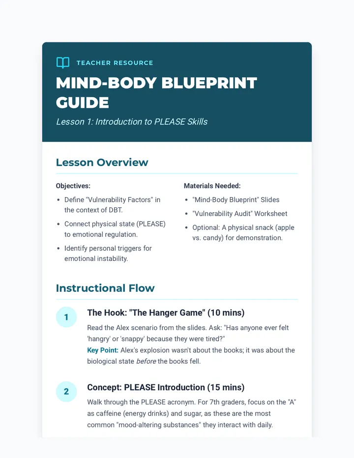 Mind Body Blueprint Teacher Guide