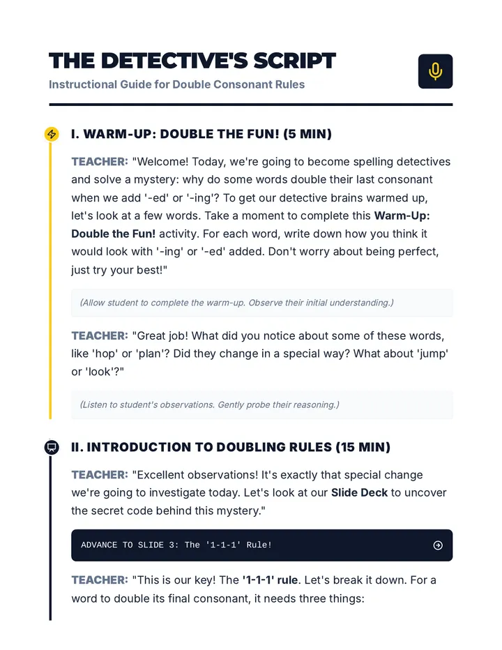 Double Consonant Rules Script